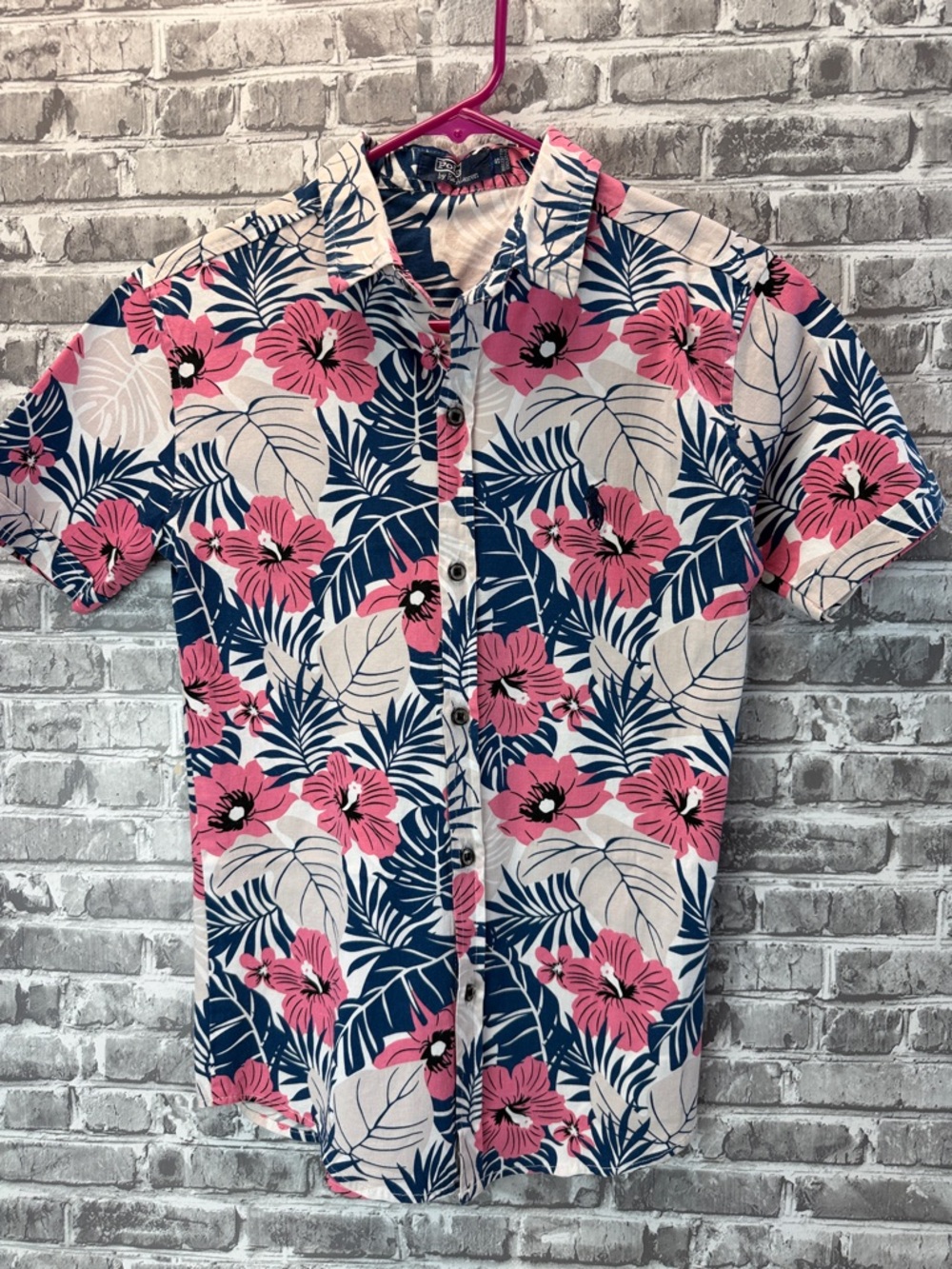 Men's‎ Polo Ralph Lauren Pink Floral Short-Sleeve Button-Up Shirt